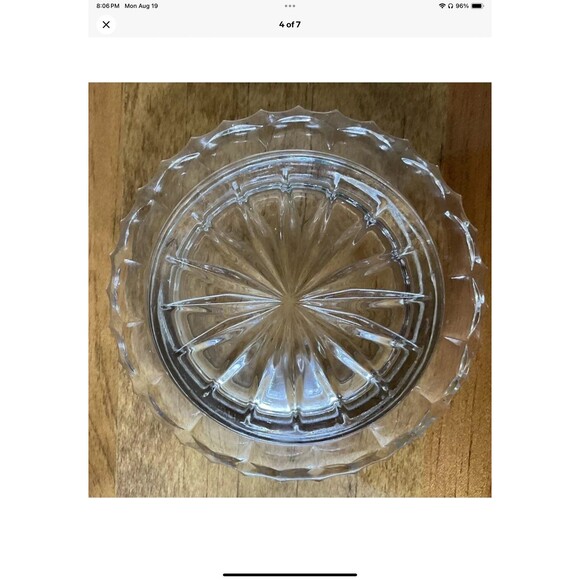 Crystal Cut Glass Butter/Cheese Dish Dome W/Lid - Picture 4 of 7